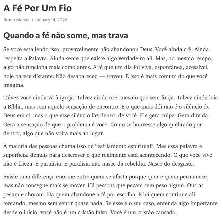A Fé por Um Fio